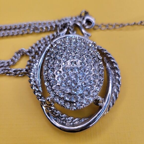 Silver Oval Pendant Necklace - Picture 5 of 11